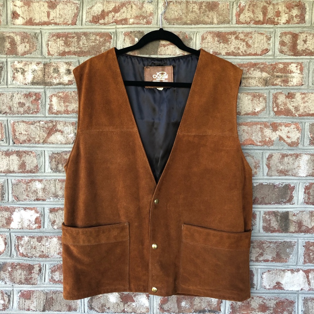 Lariat Heavy Western Suede Leather Vest Sz 12